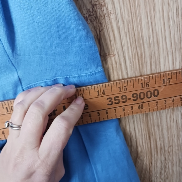 Anthropologie H.D Paris Sleeveless Blue Linen Fit Flare Dress Size 2 - Picture 13 of 14